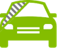 Green car icon, 20 percent of the icon shaded gray. 